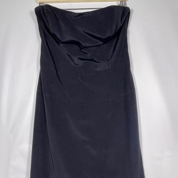 Nicole Miller Black Strapless Draped Bodice Evening Maxi Dress Size 6 - Picture 4 of 14